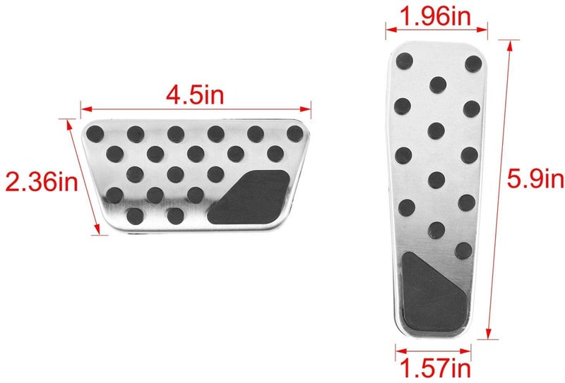 Keptrim for Charger Challenger Chrysler Stainless Accelerator Gas Brake Pedal Pad Kit for 2009-2021 Dodge Challenger Charger Chrysler300, 2pcs - Image 2